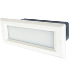 Nora Lighting NSW-842/32W Brick Die-Cast LED Step Light w/ Frosted Lens Face Plate, 86lm, 3.3W, 3000K, White, 120V Dimming