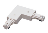 Nora Lighting NT-2313W Two-Circuit Track System L-Connector Left or Right Polarity White Finish