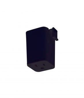 Nora Lighting NT-327B/L Outlet Adaptor, 1 or 2 circuit track, L-Style Black Finish