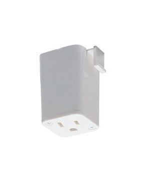 Nora Lighting NT-327W/J Outlet Adaptor, 1 or 2 circuit track, J-Style White Finish