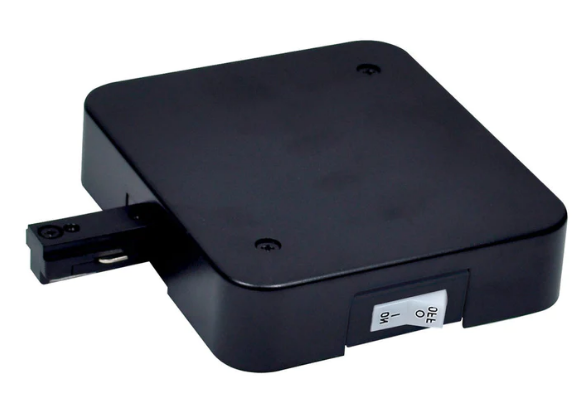 Nora Lighting NT-348B/5A T-bar Live End Feed W/ Current Limiter, 5 Amps, 1 Circuit Track Black Finish