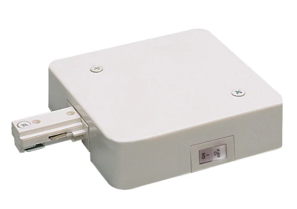 Nora Lighting NT-348W/1.5A One Circuit Track T-Bar Live End Feed, Ampere 1.5A, White Finish