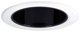 Nora Lighting NT-5014B 5" Air-Tight Cone Reflector w/ Metal Ring, Black/White Finish