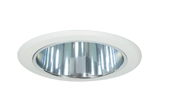 Nora Lighting NT-5014C 5" Air-Tight Cone Reflector w/ Metal Ring, Clear White Finish