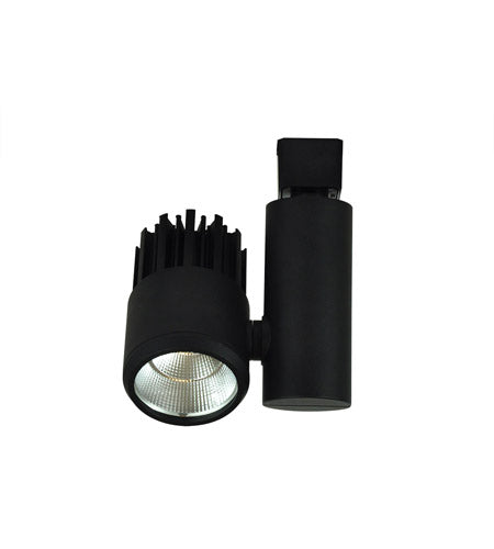 Nora Lighting NTE-845L930X15B 1150lm 15W Aiden LED Track Head 3 Degree Flood installed,19 Degree Spot included Black Finish 930 3000K / 90 CRI1
