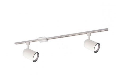 Nora Lighting NTL-156/2H 4-foot Track Pack with (2) Round Back Cylinder PAR30 Track Heads, White Finish