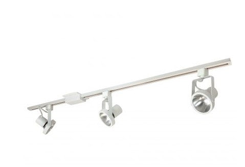 Nora Lighting NTL-158 4-foot Track Pack with (3) Gimbal Ring PAR30 Track Heads, White Finish
