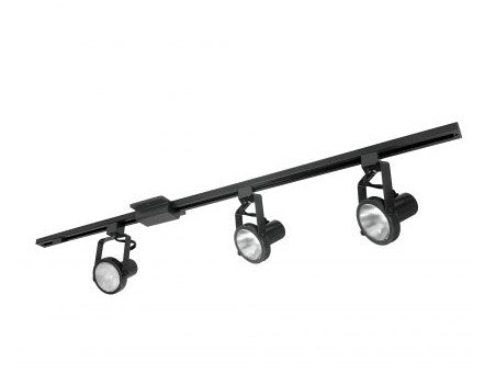 Nora Lighting NTL-158B 4-foot Track Pack with (3) Gimbal Ring PAR30 Track Heads, Black Finish