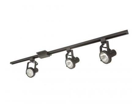 Nora Lighting NTL-158BZ 4-foot Track Pack with (3) Gimbal Ring PAR30 Track Heads, Bronze Finish