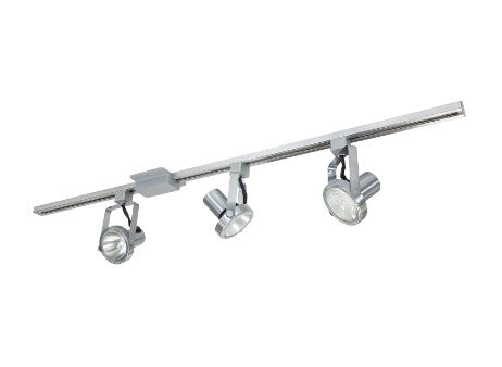 Nora Lighting NTL-158N 4-foot Track Pack with (3) Gimbal Ring PAR30 Track Heads, Natural Metal Finish
