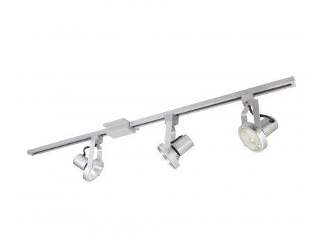 Nora Lighting NTL-158S 4-foot Track Pack with (3) Gimbal Ring PAR30 Track Heads, Silver Finish