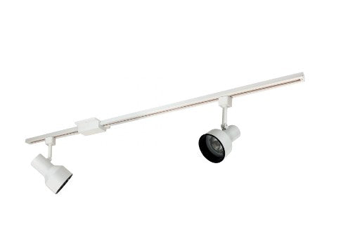 Nora Lighting NTL-172 4-foot Track Pack with (2) Step Cylinder PAR20 Track Heads, White Finish