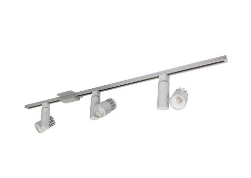 Nora Lighting NTLE-845940S 4-foot Track Pack with (3) Aiden Lumens 1150lm LED 90+ CRI Color Temperature 4000K Track Heads, Silver Finish