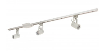 Nora Lighting NTLE-860L93010W 4-ft Track Pack W/3 MAY 800lm LED Track Heads, Color Temperature 3000K, White Finish