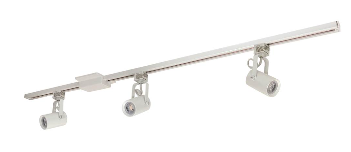 Nora Lighting NTLE-860L93510W 4-ft Track Pack W/3 MAY 800lm LED Track Heads, Color Temperature 3500K, White Finish