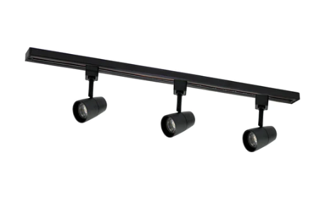 Nora Lighting NTLE-870927B 4-ft Track Pack W/3 MAC Track Heads, Color Temperature 2700K, Black Finish