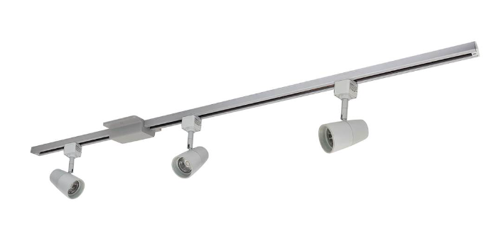 Nora Lighting NTLE-870930S 4-ft Track Pack w/3 MAC Track Heads, Color Temperature 3000K, Silver Finish