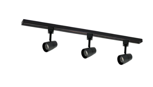 Nora Lighting NTLE-870940B 4-ft Track Pack W/3 MAC Track Heads, Color Temperature 4000K, Black Finish