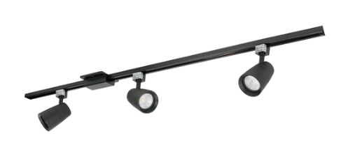 Nora Lighting NTLE-875927B 4-ft Track Pack W/3 MAC XL Track Heads, Color Temperature 2700K, Black Finish