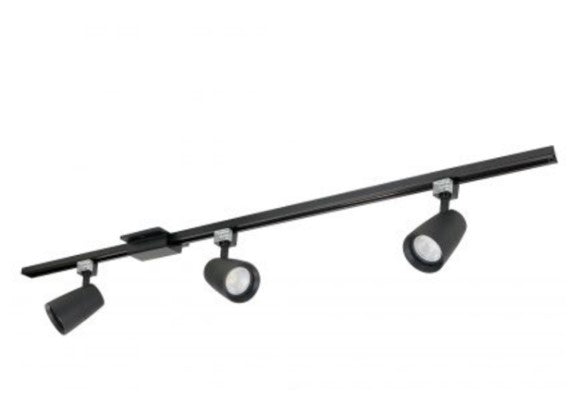 Nora Lighting NTLE-875930B 4-foot Track Pack with (3) MAC XL 90+ CRI Color Temperature 3000K, Lumens 1250lm, Watt 18W Track Heads, Black Finish