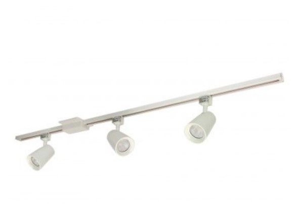 Nora Lighting NTLE-875935W 4-foot Track Pack with (3) MAC XL 90+ CRI Color Temperature 3500K, Lumens 1250lm, Watt 18W Track Heads, White Finish