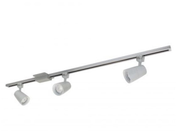 Nora Lighting NTLE-875940S 4-foot Track Pack with (3) MAC XL 90+ CRI Color Temperature 4000K, Lumens 1250lm, Watt 18W Track Heads, Silver Finish