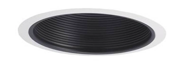 Nora Lighting NTM-40OV 6" Stepped Baffle w/ Oversized Plastic Ring, Black/White Finish