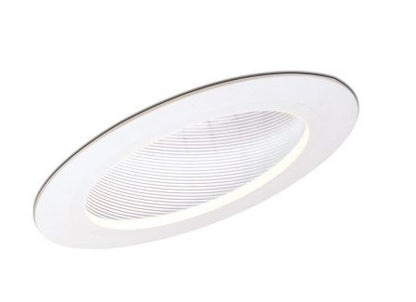 Nora Lighting NTM-615/45W 6 Inch Super-Sloped 45-Deg. Metal Baffle Trim, White/White Finish