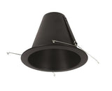 Nora Lighting NTM-710BBAL 6 Inch Air-Tight Aluminum Cone Reflector, Black Finish