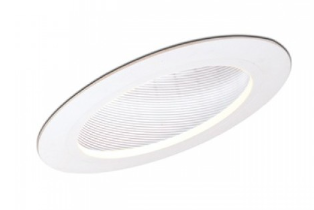 Nora Lighting NTP-614W 6" Super-Sloped Phenolic Stepped Baffle Trim, White Finish