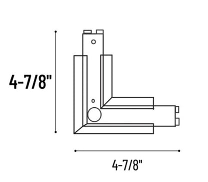 Nora Lighting NTRT-13B L-Connector Housing for Recessed Track Housing