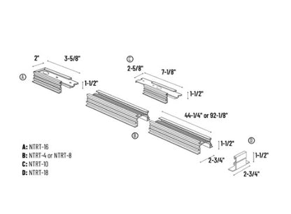 Nora Lighting NTRT-18B Dead End Housing for Recessed Track Housing