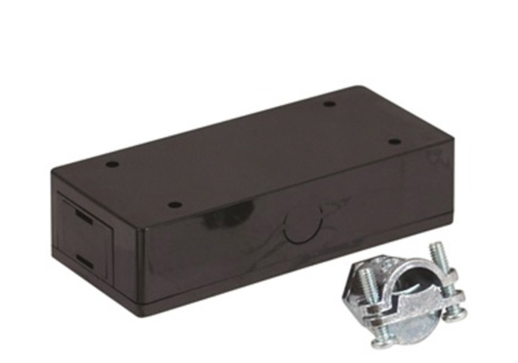 Nora Lighting NUA-802B LEDUR Undercabinet J-Box w/ 2 Female Connectors, Black Finish