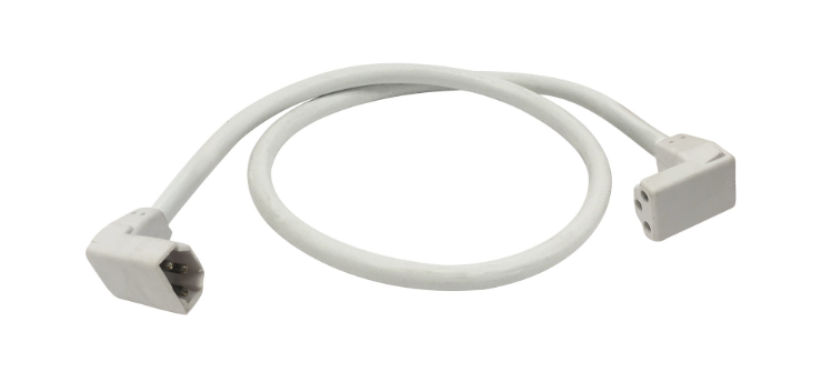 Nora Lighting NULSA-206-90 6" 90 Degree Jumper Cable for NULS LED Linear Undercabinet, White Finish