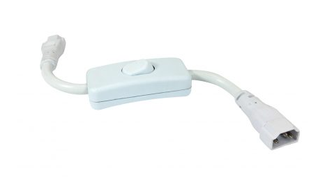 Nora Lighting NULSA-211 8.5" Cable with On/Off Switch for NULS LED Linear Undercabinet, White Finish