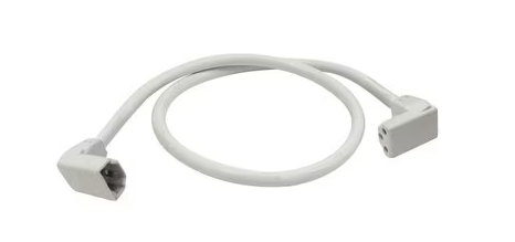 Nora Lighting NULSA-218-90 18" 90 Degree Jumper Cable for NULS LED Linear Undercabinet, White Finish
