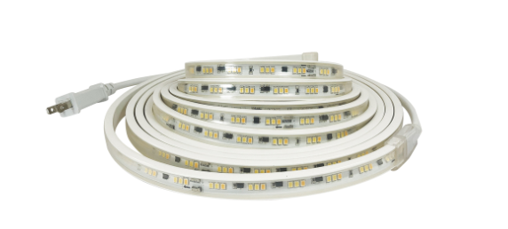 Nora Lighting NUTP13-W14-12-930/CP Custom Cut 14-ft 120V Continuous LED Tape Light, Lumens 330lm / 3.6W per foot, Color Temperature 3000K, w/ Mounting Clips & 8' Cord & Plug