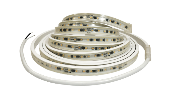 Nora Lighting NUTP13-W144-12-930/HW Custom Cut 144-ft 120V Continuous LED Tape Light, Lumens 330lm / 3.6W per foot, Color Temperature 3000K, w/ Mounting Clips & 8'  Hardwired Power Cord