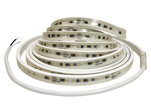 Nora Lighting NUTP13-W16-12-930/HW Custom Cut 16-ft 120V Continuous LED Tape Light, Lumens 330lm / 3.6W per foot, Color Temperature 3000K, w/ Mounting Clips & 8' Hardwired Power Cord