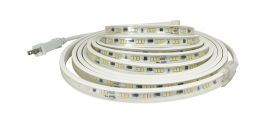 Nora Lighting NUTP13-W18-12-930/CP Custom Cut 18-ft 120V Continuous LED Tape Light, Lumens 330lm / 3.6W per foot, Color Temperature 3000K, w/ Mounting Clips & 8' Cord & Plug