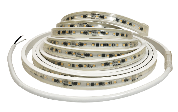 Nora Lighting NUTP13-W30-12-927/HW Custom Cut 30-ft 120V Continuous LED Tape Light, Lumens 330lm / 3.6W per foot, Color Temperature 2700K, w/ Mounting Clips & 8' Hardwired Power Cord