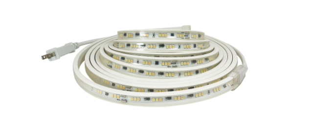 Nora Lighting NUTP13-W34-12-930/CP Custom Cut 34-ft 120V Continuous LED Tape Light, Lumens 330lm / 3.6W per foot, Color Temperature 3000K, w/ Mounting Clips & 8' Cord & Plug