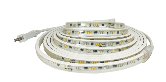 Nora Lighting NUTP13-W56-12-930/CP Custom Cut 56-ft 120V Continuous LED Tape Light, Lumens 330lm / 3.6W per foot, Color Temperature 3000K, w/ Mounting Clips & 8' Cord & Plug