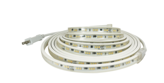 Nora Lighting NUTP13-W6-4-12-930/CP Custom Cut 6-ft 4-in 120V Continuous LED Tape Light, Lumens 330lm / 3.6W per foot, Color Temperature 3000K, w/ Mounting Clips & 8' Cord & Plug