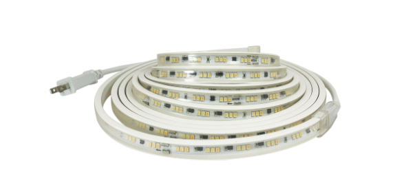Nora Lighting NUTP13-W9-12-930/CP Custom Cut 9-ft 120V Continuous LED Tape Light, Lumens 330lm / 3.6W per foot, Color Temperature 3000K, w/ Mounting Clips & 8' Cord & Plug