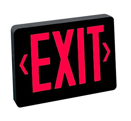 Nora Lighting NX-503-LED/BR Universal Exit Sign LED Emergency light AC only   Red Letters / Black Housing