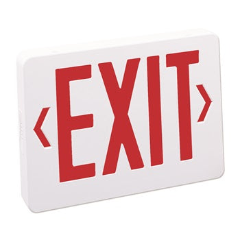 Nora Lighting NX-503-LED/BR Universal Exit Sign LED Emergency light AC only   Red Letters / Black Housing