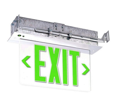 Nora Lighting NX-510-LEDR1CA Recessed Edge-Lit Exit Sign with Emergency Circuit Letter Color Red