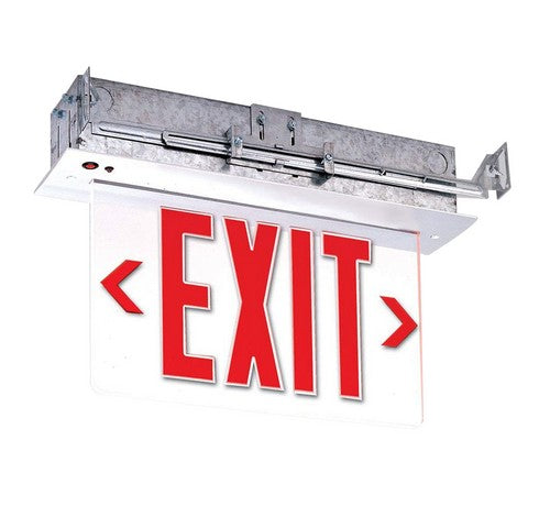 Nora Lighting NX-510-LEDR1CA Recessed Edge-Lit Exit Sign with Emergency Circuit Letter Color Red