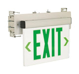 Nora Lighting NX-511-LEDR1CA Green and Red LED Wall Mount Recessed Edge-Lit Exit Sign Emergency Light Clear Circuit Aluminum Letter Color Red Single Face / Clear Acrylic Housing Finish Aluminum